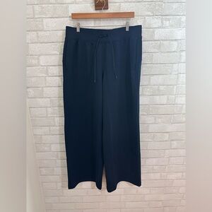 Lululemon Sz 14 Navy Textured Wide-Leg High-Rise Track Pants #1866